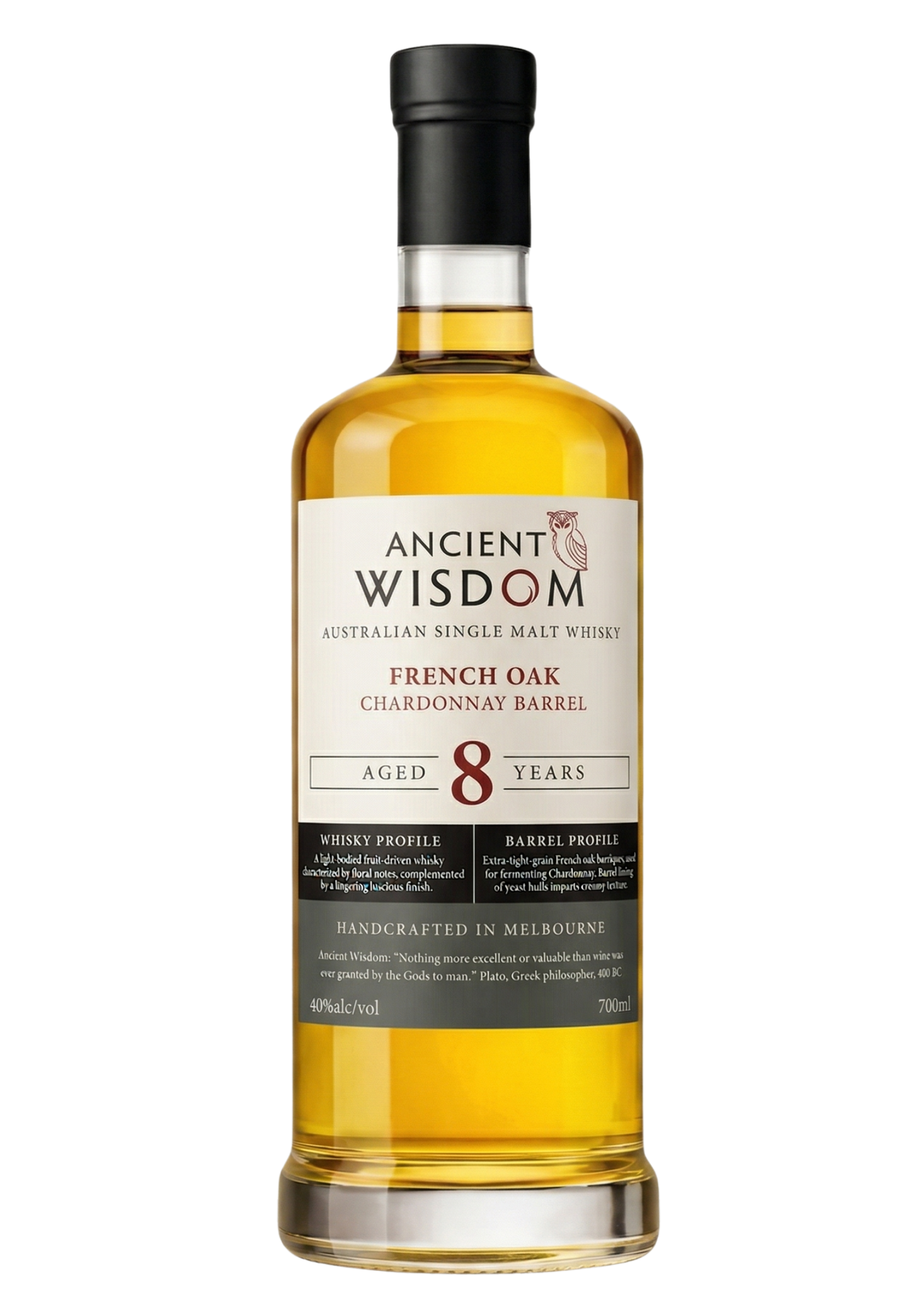 Award-winning Ancient Wisdom Chardonnay Cask Australian single malt whisky