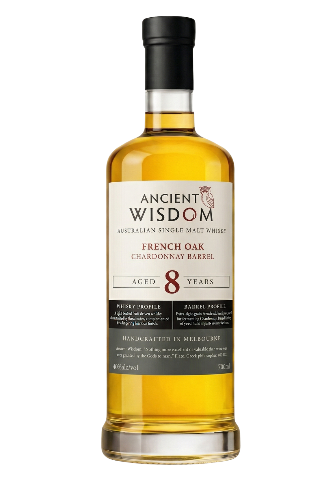 Award-winning Ancient Wisdom Chardonnay Cask Australian single malt whisky