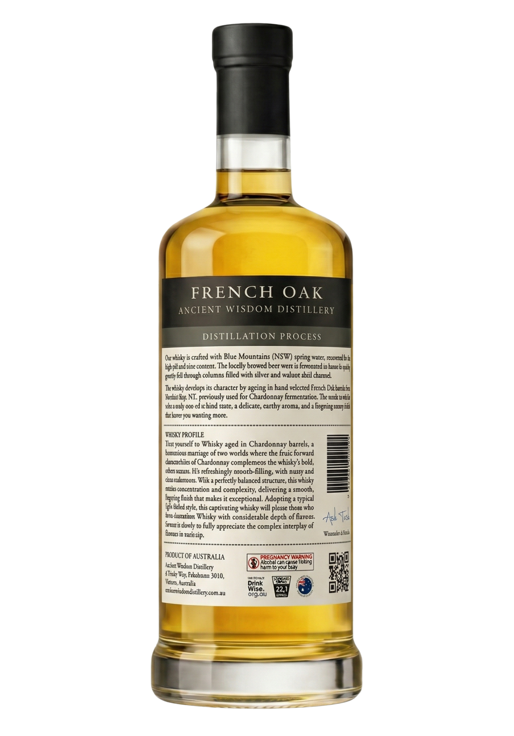Award-winning Ancient Wisdom Chardonnay Cask Australian single malt whisky